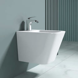 Sogood Bidet Suspendu Blanc Assorti au WC Bidet Mural en Céramique pour Salle de Bains 36x515x36cm Düren112