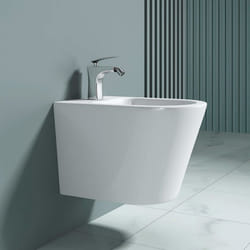 Sogood Bidet Suspendu Blanc Assorti au WC Bidet Mural en Céramique pour Salle de Bains 36x485x36cm Düren108