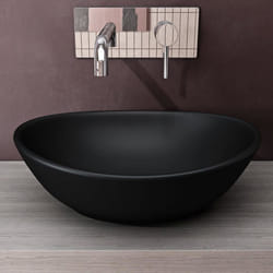 Lavabo vasque à poser évier Bruxelles 205 ovale anthracite mat céramique Larg : 42 cm prof : 34 cm haut : 145cm