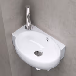 Lavabo vasque à monter au mur évier Bruxelles 001R blanc traitement anticalcaire céramique