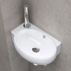 Lavabo vasque à monter au mur évier Bruxelles 001R blanc traitement anticalcaire céramique