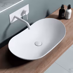Lavabo vasque à poser blanc mat 63cm lave main Sogood Bruxelles858 63x365x14cm