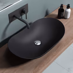 Lavabo vasque à poser noir 63cm lave main Sogood Bruxelles858B 63x365x14cm