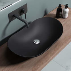 Lavabo vasque à poser noir 63cm lave main Sogood Bruxelles858B 63x365x14cm
