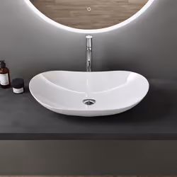 Sogood® Lavabo vasque à poser blanc 63cm lave main Bruxelles858 63x365x14cm