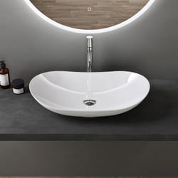 Sogood® Lavabo vasque à poser blanc 63cm lave main Bruxelles858 63x365x14cm