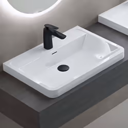 Sogood® Lavabo à Encastrer Vasque en Solid Surface Lave Mains Rectangulaire pour Salle de Bain Colossum08 Blanc 90x48x145cm