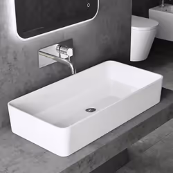 Sogood® Lavabo Vasque à Poser Solid Surface Rectangulaire Blanc Colossum102 80x40x15cm