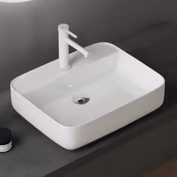 Sogood® Lavabo Vasque à Poser en Céramique Rectangulaire Blanc Brüssel107 500x400x135 mm