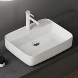 Sogood® Lavabo Vasque à Poser en Céramique Rectangulaire Blanc Brüssel107 500x400x135 mm