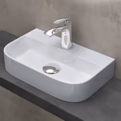 Sogood® Lavabo à Poser Vasque Suspendu en Céramique Lave Mains Rectangulaire pour Salle de Bain 38x235x8cm Brüssel003 Blanc