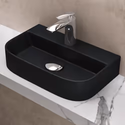 Sogood® Lavabo à Poser Vasque Suspendu en Céramique Lave Mains Rectangulaire pour Salle de Bain 38x235x8cm Brüssel003 Noir Ma ...
