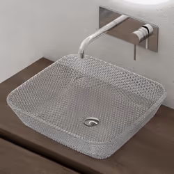 Vasque à poser en verre transparent SO GOOD Minerva03 - Carrée 40x40x11 cm