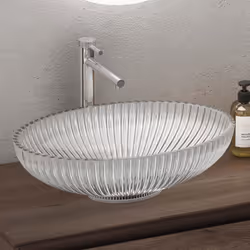 Sogood Lavabo à Poser Vasque en Verre Transparent Lave Mains Ovale de Salle de Bains Lave-Mains pour WC 505x35x145 cm Minerva ...