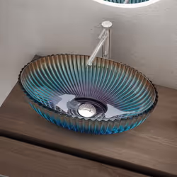 Sogood Lavabo à Poser Vasque en Verre Bleu Lave Mains Ovale de Salle de Bains Petit Lave-Mains pour WC 505x35x145 cm Minerva0 ...