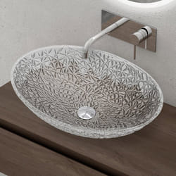 Sogood Lavabo à Poser Vasque en Verre Transparent Lave Mains Ovale de Salle de Bains Lave-Mains pour WC 505x36x155 cm Minerva05