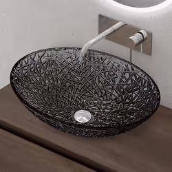 Vasque à poser en verre gris Sogood Minerva05 - Ovale 505x36x155 cm