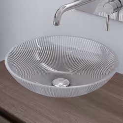 Sogood Lavabo à Poser Vasque en Verre Transparent Lave Mains Ovale de Salle de Bains Petit Lave-Mains pour WC 40x40x12 cm Min ...