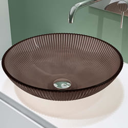 Lavabo à Poser en Verre Café Sogood Minerva06 - Ovale 40x40x12 cm