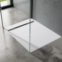 Sogood Receveur de Douche Design Ultra Plat 4 cm Bac à Douche Rectangulaire en Solid Surface Blanc Mat Geoma04 80x90x4 cm