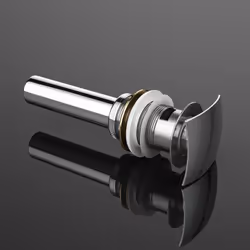Bonde pour lavabo et vasque avec trop plein PU03 Couvercle carré chromé Système clic-clac autmoatique La bonde s'ouvre et se ...