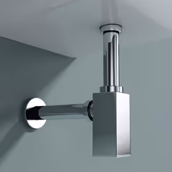 Siphon design pour lavabo vasque à poser salle de bains en laiton chromé S06