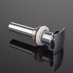 Bonde pour lavabo et vasque sans trop plein PU06 Couvercle carré chromé Système clic-clac autmoatique La bonde s'ouvre et se  ...