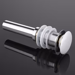 Bonde pour lavabo et vasque sans trop plein PU013 Couvercle blanc extra fin Système clic-clac autmoatique La bonde s'ouvre et ...