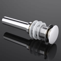 Sogood - Bonde de lavabo et vasque blanc sans trop plein système automatique clic-clac PU013 - Chromé