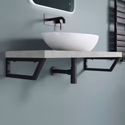 Sogood® 1 Pièce Équerre de Fixation Noir Étagère Tablette Murale Porte-Serviette en Acier Inoxydable 38x25x15cm WH04