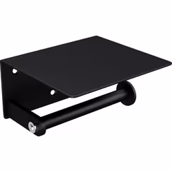 Dérouleur à papier WC design minimaliste Sogood Dérouleur noir mat avec sa tabelette de rangement Dimensions: Largeur: 13,5 c ...
