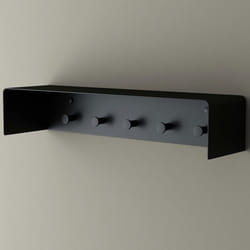 Porte-serviette noir mate Sogood support de serviettes en inox porte manteau 5 patères crochet 50x10x10cm MMF257