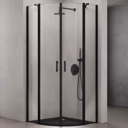 • Mesures: 100x100cm | Hauteur: 195cm | Verre transparent | Sans bac a douche • Verre de securite ESG de 6 mm (DIN EN 12150-1 ...