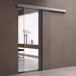 Porte coulissante Sogood Amalfi TS20-1025 avec amortisseur 1025x205cm verre de securite ESG transparent avec poignee en forme