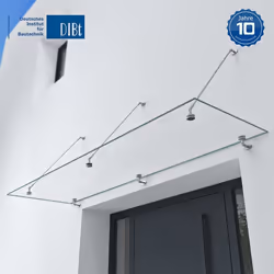 Sogood® Auvent en Verre Transparent 90x200cm Auvent de Porte dEntrée VDG02K Protection Contre la Pluie 3 Barres de Support en ...