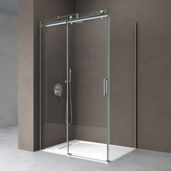 Sogood Cabine de Douche Paroi de Douche  avec Porte Coulissante 90x140x195cm Montage Réversible Verre Transparent 8mm Ravenna17