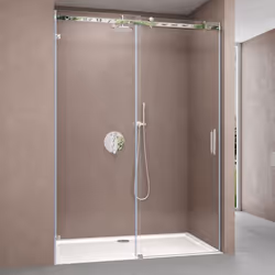 Porte de douche 105x195 pour niche Sogood Teramo4-2 paroi de douche avec porte coulissante en verre de sécurité 8mm transpare ...