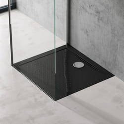 Sogood Bac à Douche 70x80 Receveur de Douche Antiglisse Rectangulaire Noir Lucia02AR 70x80x4cm