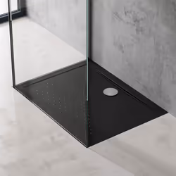 Sogood Bac à Douche 70x100 Receveur de Douche Antiglisse Rectangulaire Noir Lucia02AR 75x100x4cm