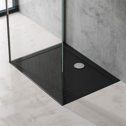 Sogood Bac à Douche 70x100 Receveur de Douche Antiglisse Rectangulaire Noir Lucia02AR 75x100x4cm