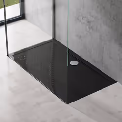 Sogood Bac à Douche 80x140 Receveur de Douche Antiglisse Rectangulaire Noir Lucia02AR 80x140x4cm