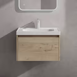 Sogood Meuble de Salle de Bains Chêne blanc clair Ensemble de 2 Pièces Meuble Suspendu avec Lavabo 60cm avec Soft-close Saler ...