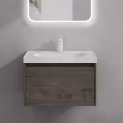 Sogood Meuble de Salle de Bains Gris-brun Ensemble de 2 Pièces Meuble Suspendu avec Lavabo 60cm avec Soft-close Design Salern ...