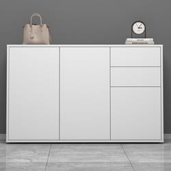Sogood Buffet Commode 120 cm Meuble de Rangement Blanc Mat Placard Salon Salle à Manger 3 Portes et 2 tiroirs Schrank05
