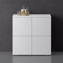 Sogood Buffet Commode 76 cm Meuble de Rangement Blanc Mat Placard Salon Salle à Manger 4 Portes Schrank04