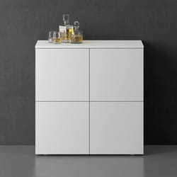 Sogood Buffet Commode 76 cm Meuble de Rangement Blanc Mat Placard Salon Salle à Manger 4 Portes Schrank04