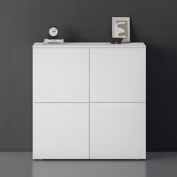 Sogood Buffet Commode 100 cm Meuble de Rangement Blanc Mat Placard Salon Salle à Manger 4 Portes Schrank04