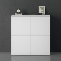 Sogood Buffet Commode 100 cm Meuble de Rangement Blanc Mat Placard Salon Salle à Manger 4 Portes Schrank04