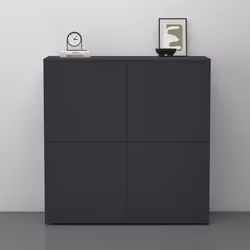 Sogood Buffet Commode 100 cm Meuble de Rangement Gris Noir Mat Placard Salon Salle à Manger 4 Portes Schrank04