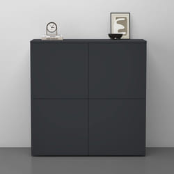 Sogood Buffet Commode 100 cm Meuble de Rangement Gris Noir Mat Placard Salon Salle à Manger 4 Portes Schrank04